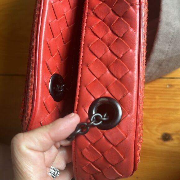 RARE - Bottega Veneta Python and Red leather Cross body bag - Picture 14 of 14